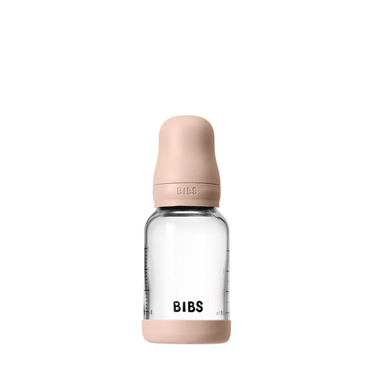 Bibs Glass Bottle Round Latex Slow Flow (120ml)