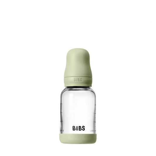 Bibs Glass Bottle Round Latex Slow Flow (120ml)