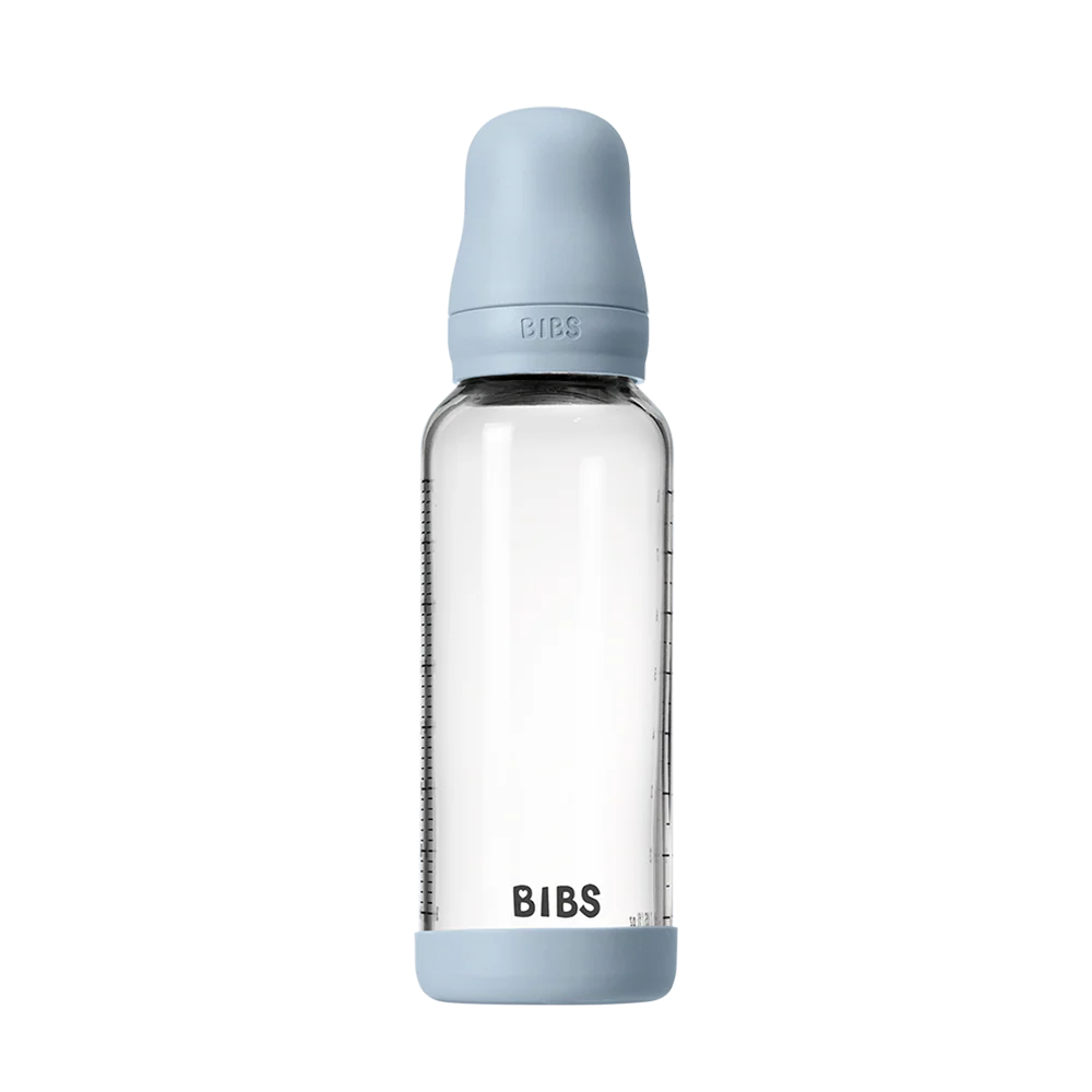 Bibs Glass Bottle Round Latex Medium Flow (240ml)