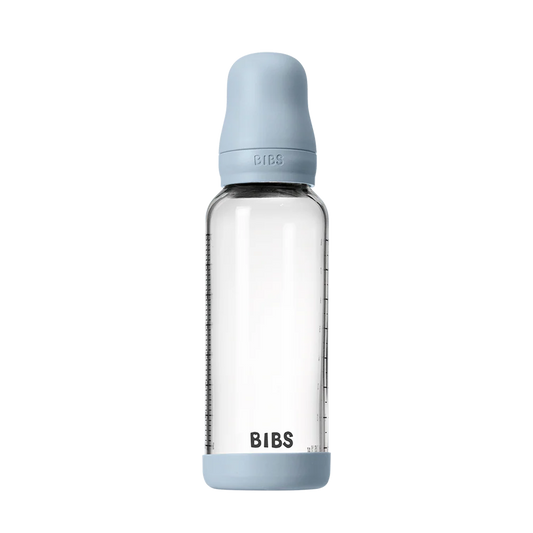 Bibs Glass Bottle Round Latex Medium Flow (240ml)