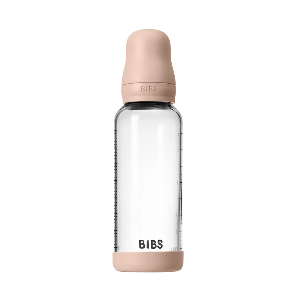 Bibs Glass Bottle Round Latex Medium Flow (240ml)