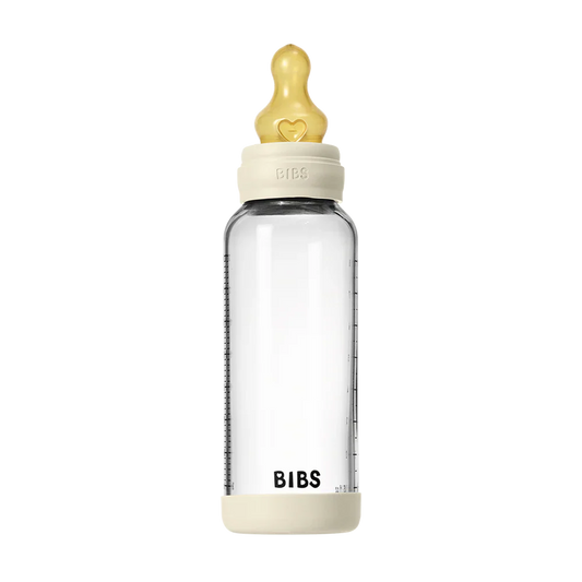 Bibs Glass Bottle Round Latex Medium Flow (240ml)