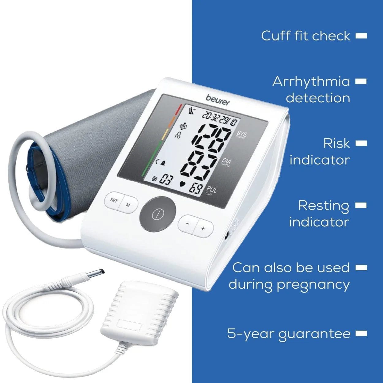 Beurer BM 28 Upper Arm Blood Pressure Monitor with Mains Adaptor
