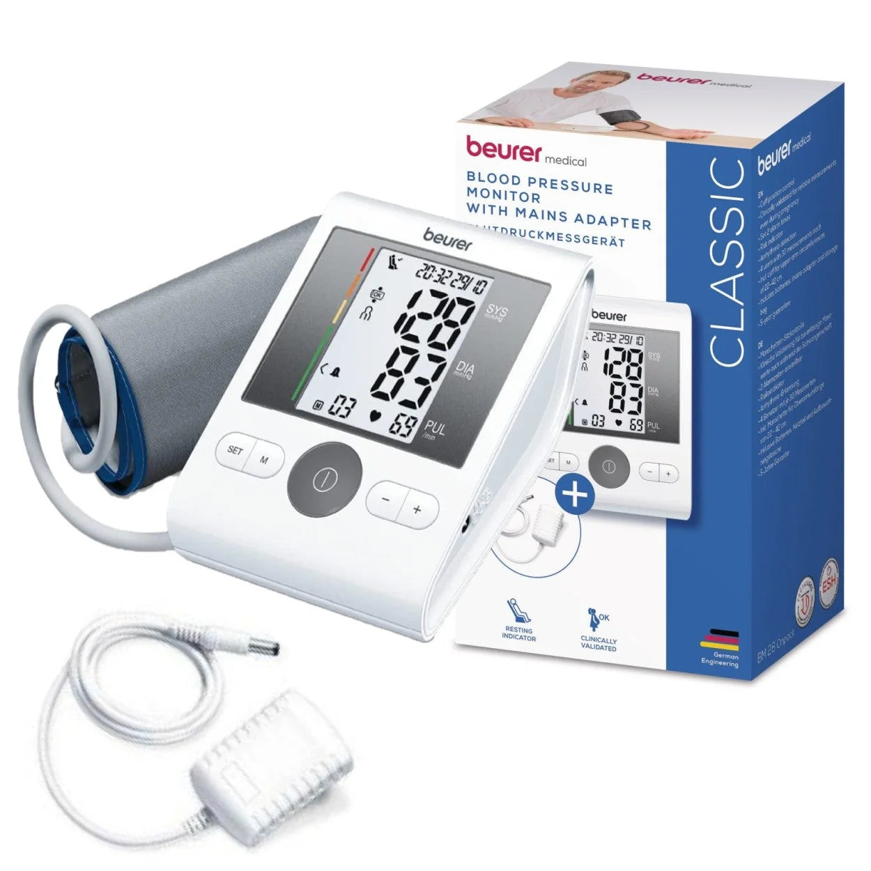 Beurer BM 28 Upper Arm Blood Pressure Monitor with Mains Adaptor
