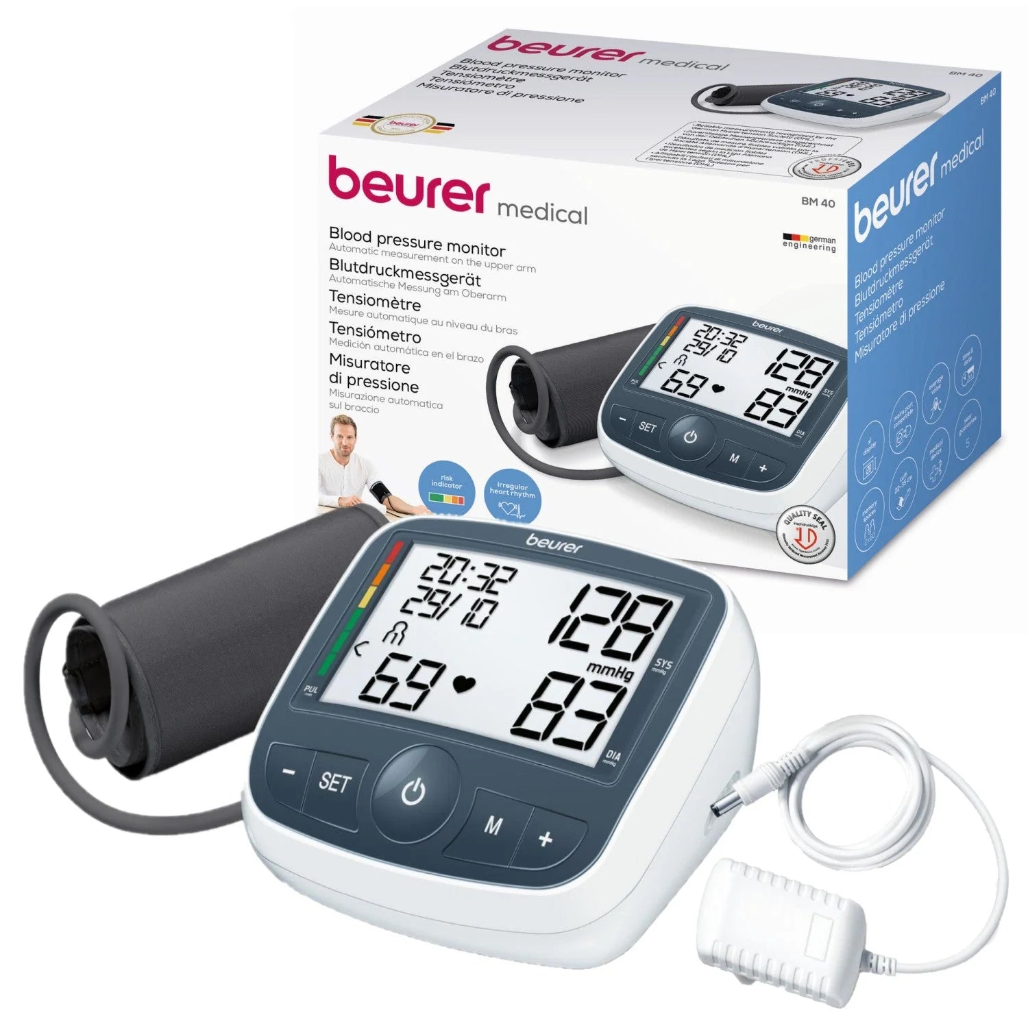 Beurer Upper Arm Blood Pressure Monitor with Adaptor (BM 40)