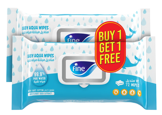 Fine Baby Wet Wipes 72 Sheet 1 Plus 1 Free