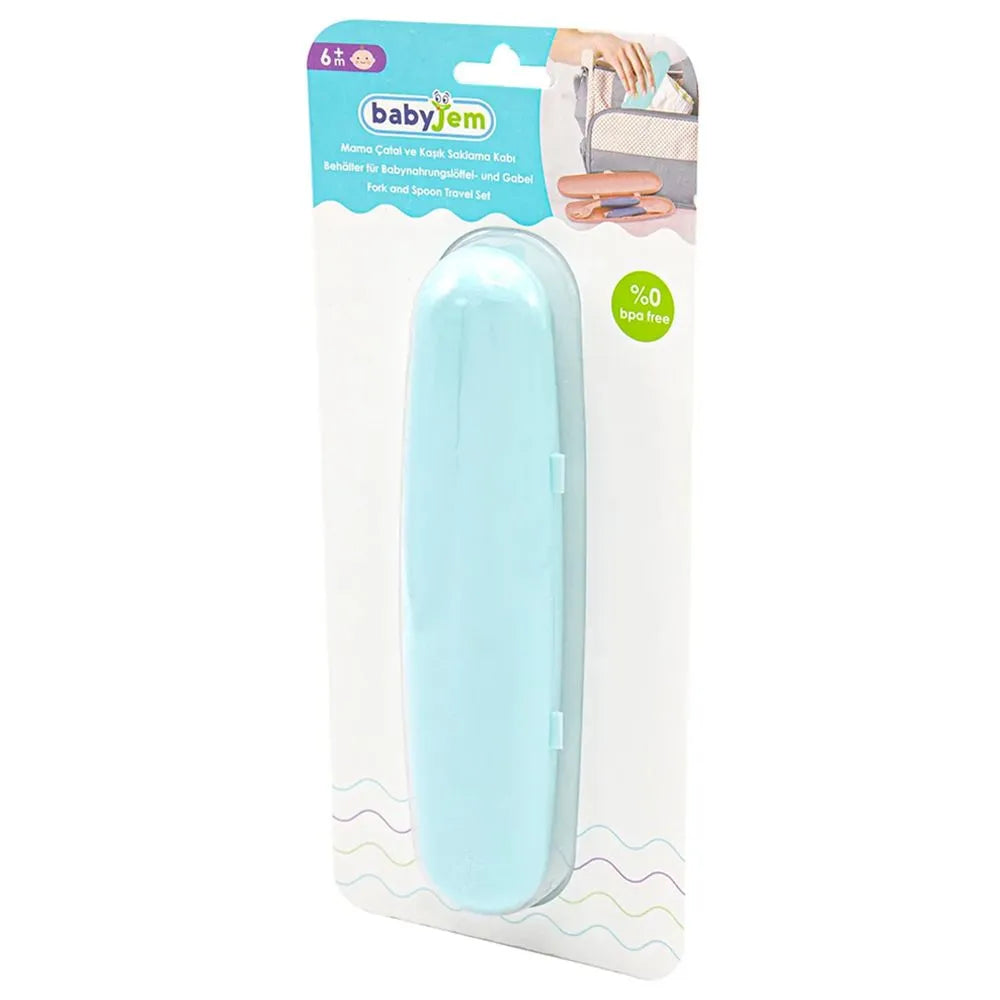 Babyjem Plastic Fork & Spoon Travel Case (6 Months+)
