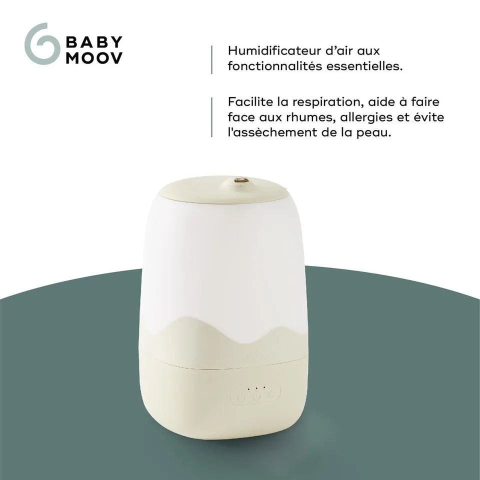 Babymoov - 3-in-1 Wave Baby Humidifier 25W with Night Light & Essential Oil Diffuser - Beige/White
