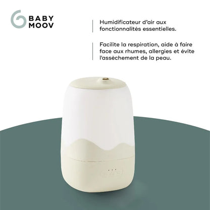 Babymoov - 3-in-1 Wave Baby Humidifier 25W with Night Light & Essential Oil Diffuser - Beige/White