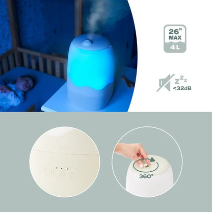Babymoov - 3-in-1 Wave Baby Humidifier 25W with Night Light & Essential Oil Diffuser - Beige/White