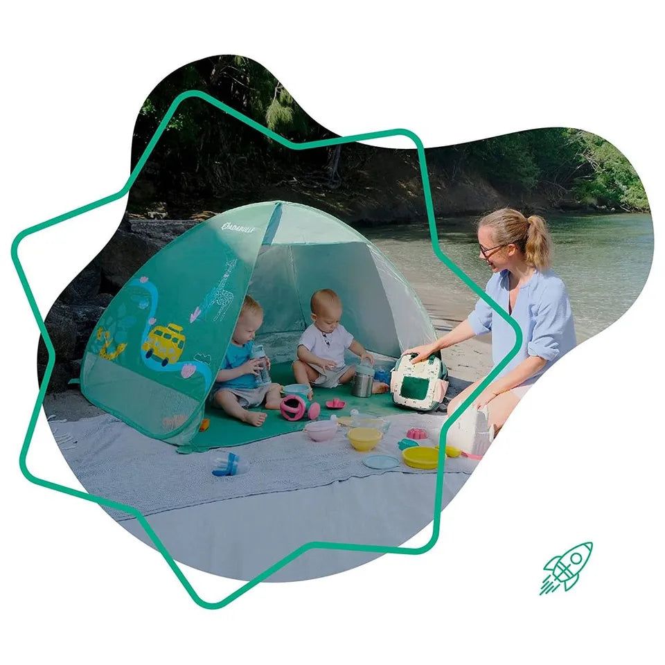Badabulle - Large Anti-UV Baby Beach Tent - Green