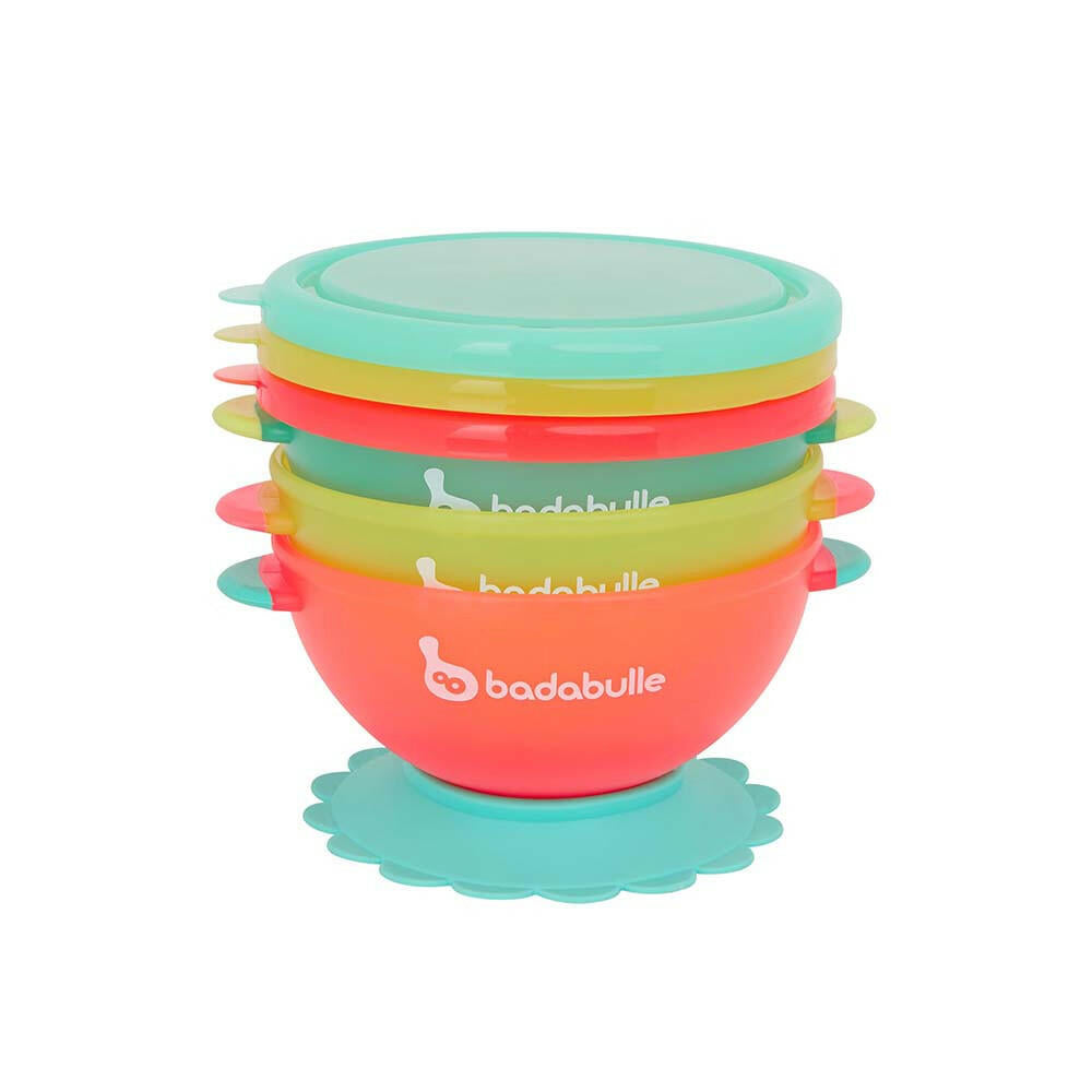 Badabulle 2-in-1 Bowl & Containers with Lid 3pc Set.