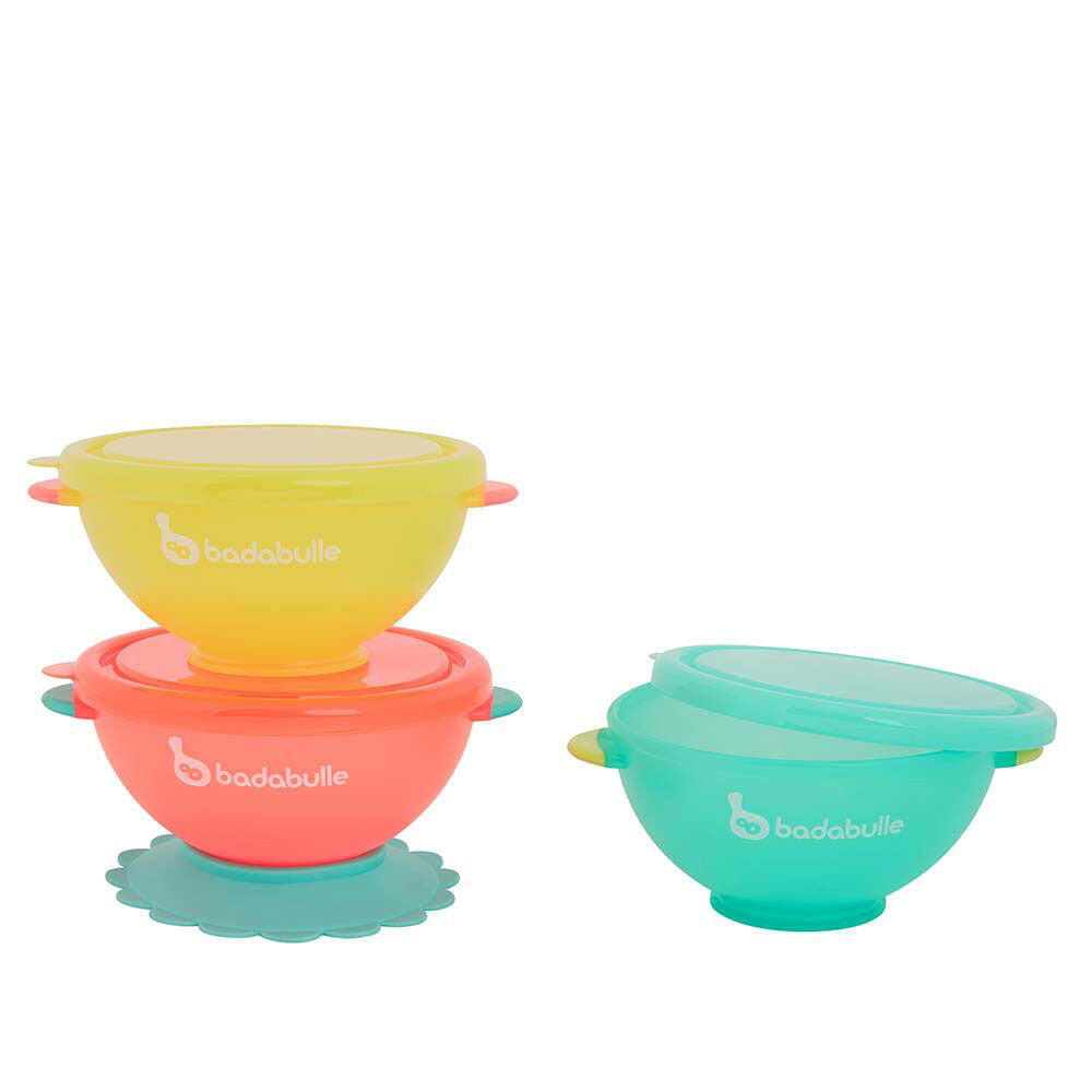 Badabulle 2-in-1 Bowl & Containers with Lid 3pc Set.