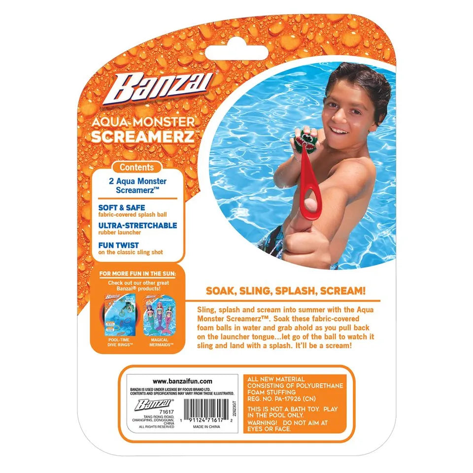 Banzai - Aqua Monster Screamers Splash Balls - 2 Pieces