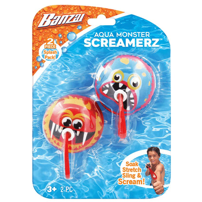 Banzai - Aqua Monster Screamers Splash Balls - 2 Pieces