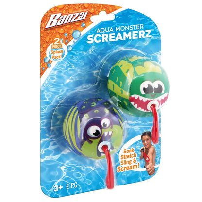 Banzai - Aqua Monster Screamers Splash Balls - 2 Pieces