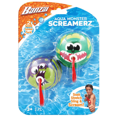 Banzai - Aqua Monster Screamers Splash Balls - 2 Pieces