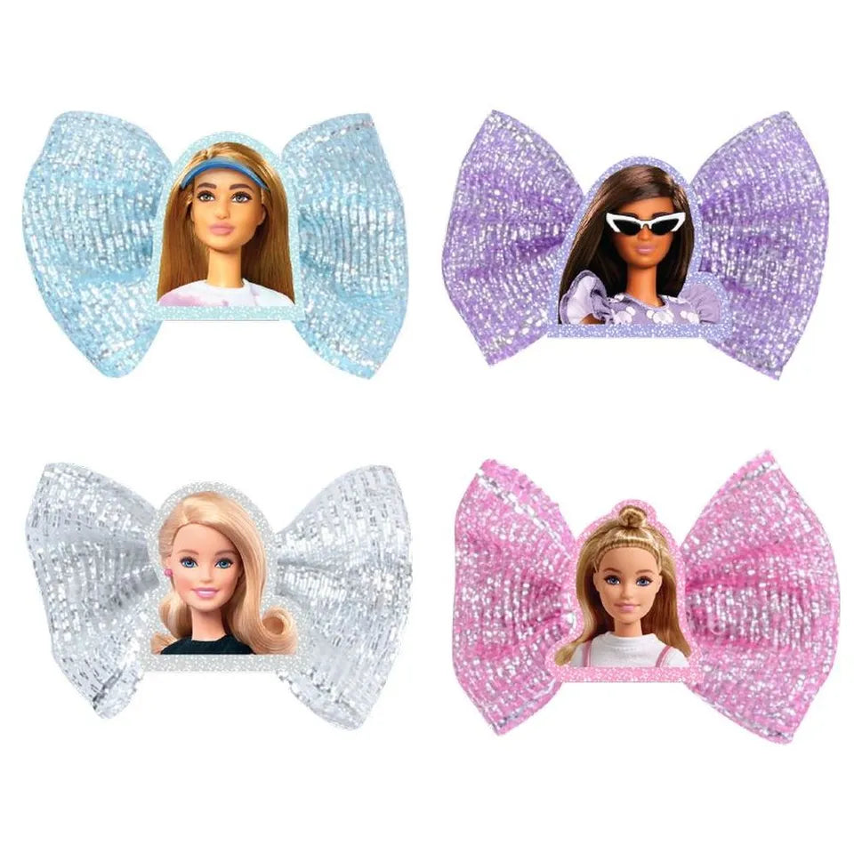 Barbie - Girls Hair Bow Clips - 4 Pieces