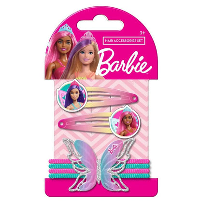 Barbie - Girls Hair Bow & Clips Set - 6 Pieces