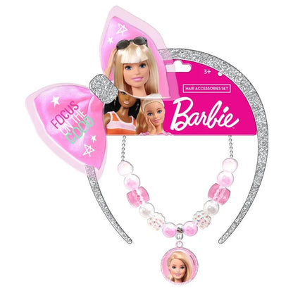 Barbie - Girls Hair Band & Necklace Set - 2 Pieces