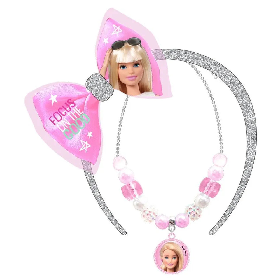 Barbie - Girls Hair Band & Necklace Set - 2 Pieces