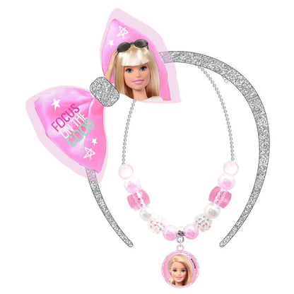 Barbie - Girls Hair Band & Necklace Set - 2 Pieces