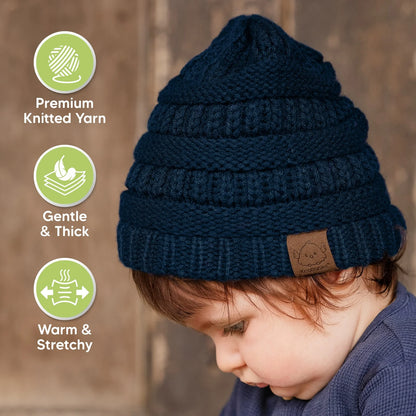 KeaBabies Warmzy Baby Beanies – 3-Pack (cloud)