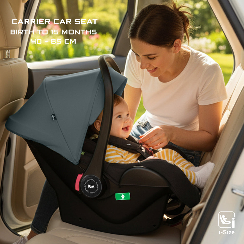 Neobreez I-Sacro Size Lightweight Baby Car Seat Carrier (Grey/Black)