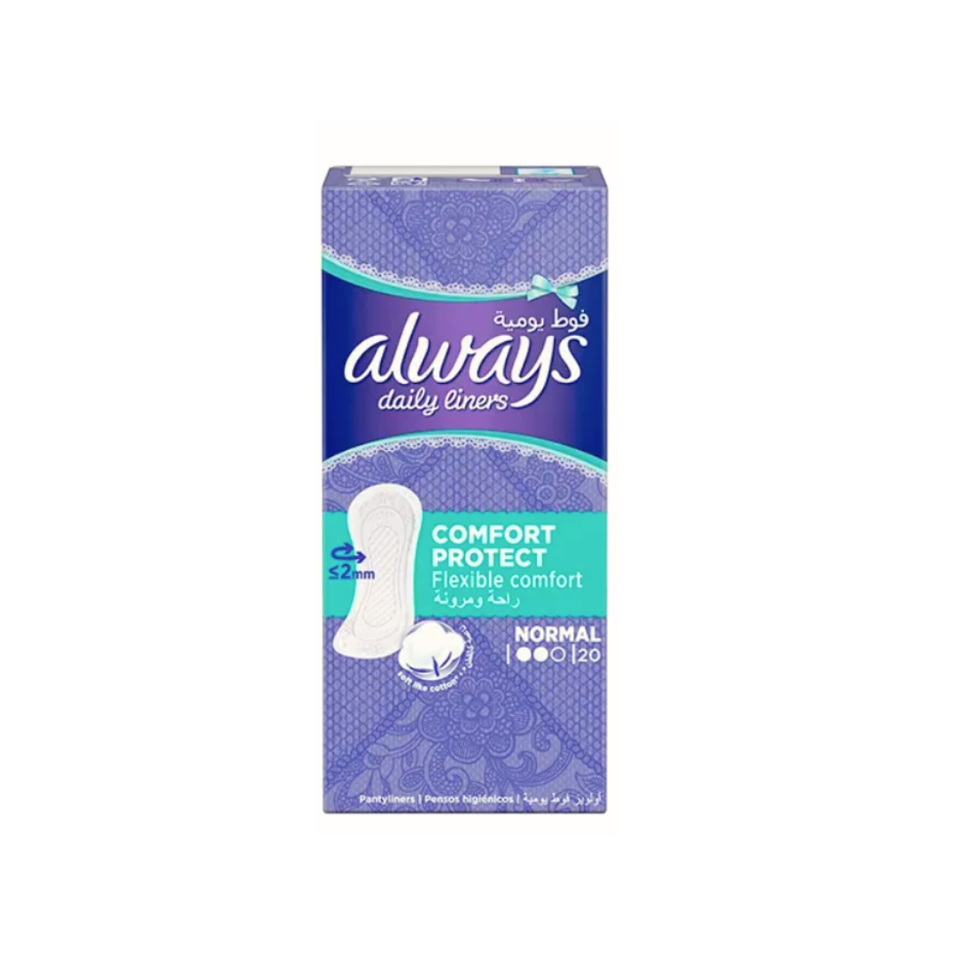 Always Daily Liners Comfort Protect Unscented (18x20)