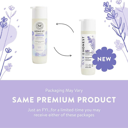 The Honest Company Silicone-Free Conditioner, Gentle for Baby Naturally Derived, Tear-free, Hypoallergenic Lavender Calm 295 ml.
