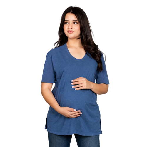 Become a Mom T-Shirt (Petrol Meeza, Medium)