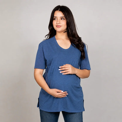 Become a Mom T-Shirt (Petrol Meeza, Medium)