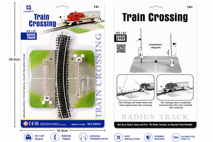 HANFLY - HO Scale Railway Train Crossing Set with Working Gates - 1:87