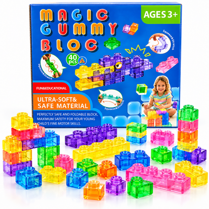 iM Master - Transparent Jelly Sensory Building Blocks Set - 40 Pieces