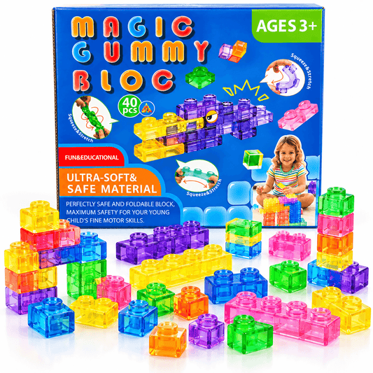 iM Master - Transparent Jelly Sensory Building Blocks Set - 40 Pieces