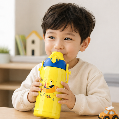 Uzspace Stainless Steel Vacuum Bottle (Yellow, 360ml)
