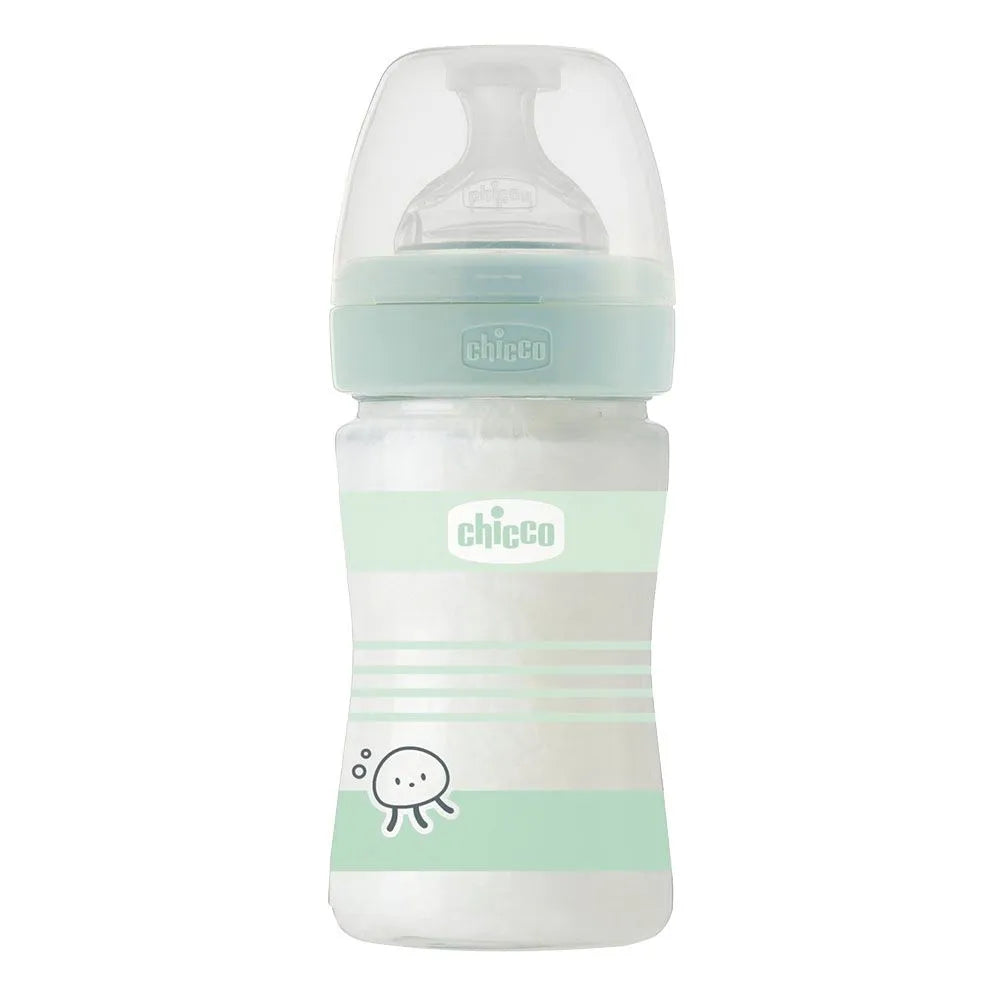 Chicco Well-Being Feeding Bottle - Slow Flow Silicone Nipple (150 ml)