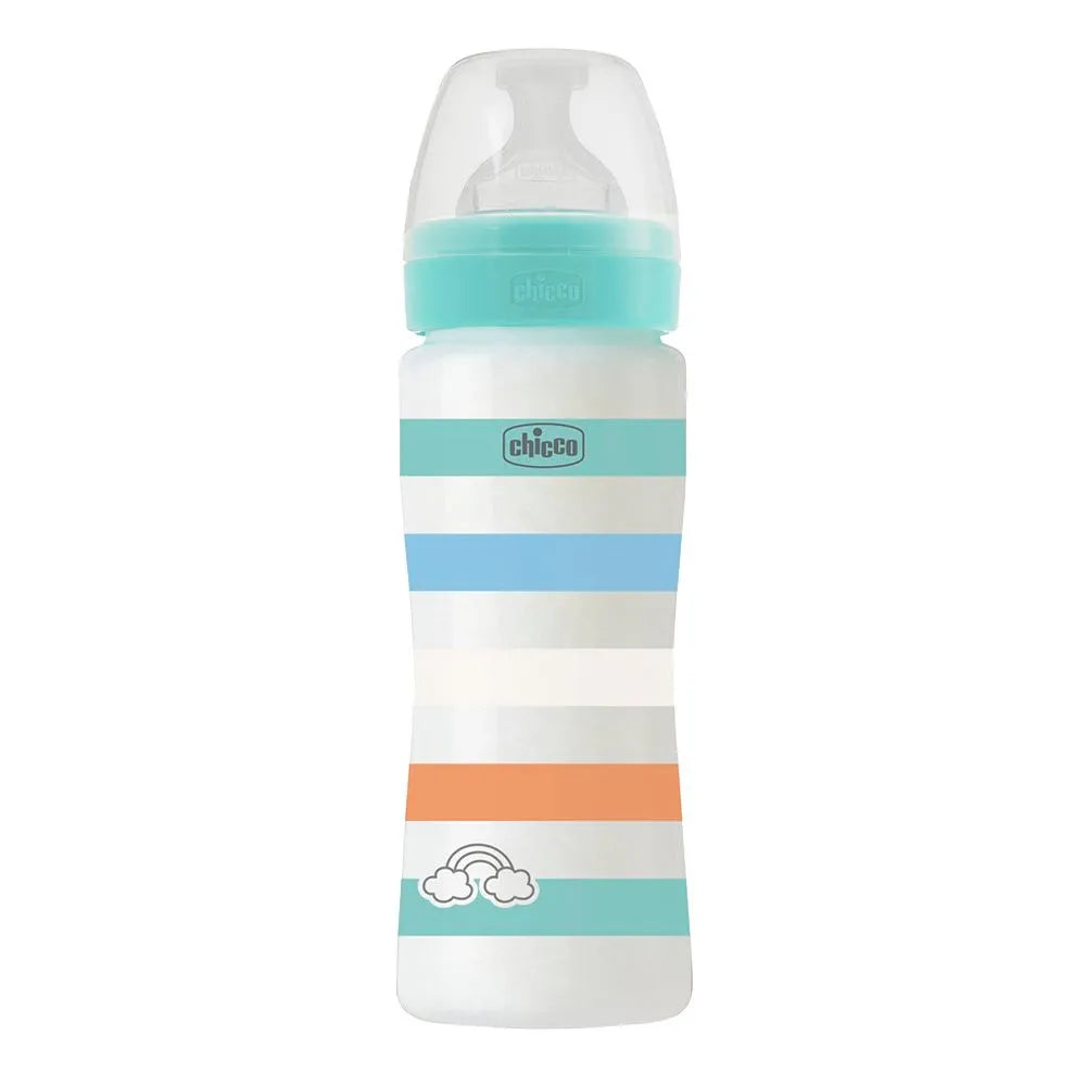 Chicco Well-Being Feeding Bottle - Fast Flow Silicone Nipple (330 ml)