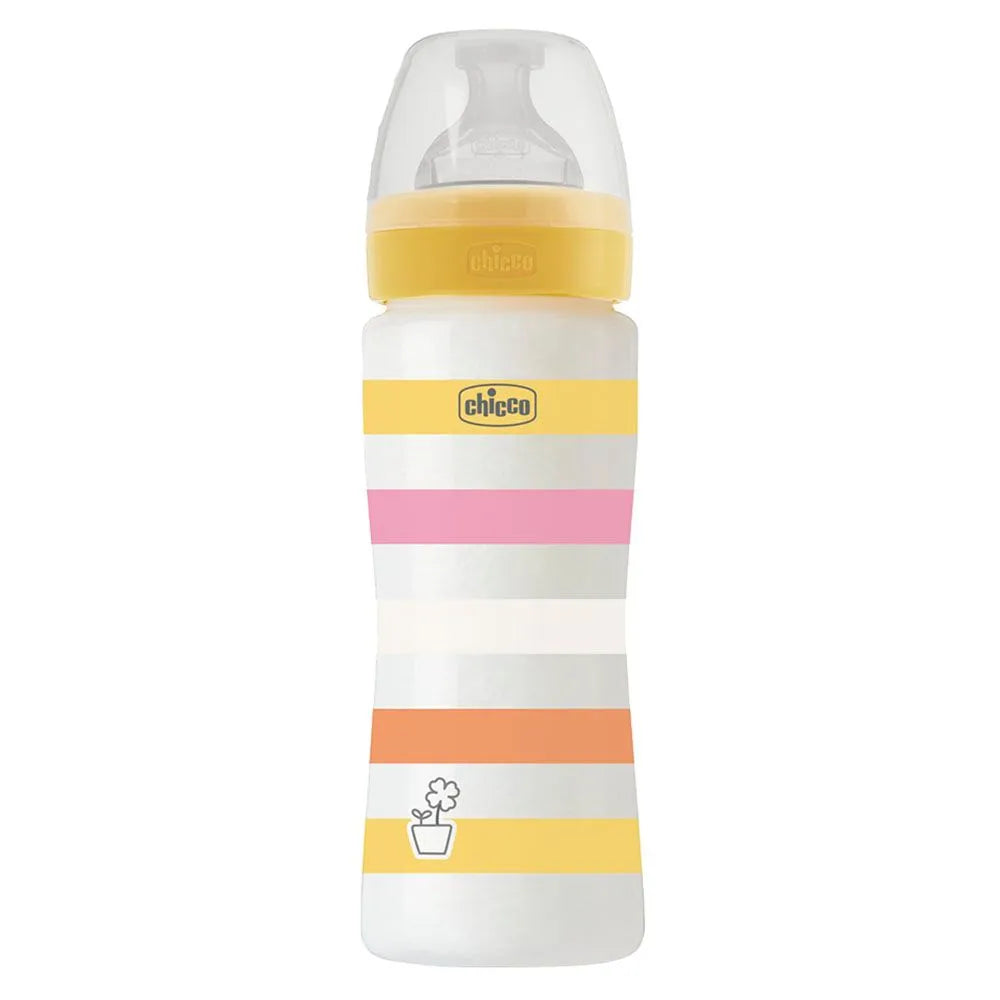 Chicco Well-Being Feeding Bottle - Fast Flow Silicone Nipple (330 ml)