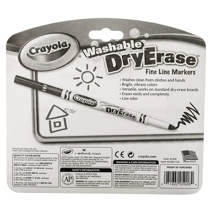 Crayola Dry Erase Fine Line Washable Markers – 6 Pcs