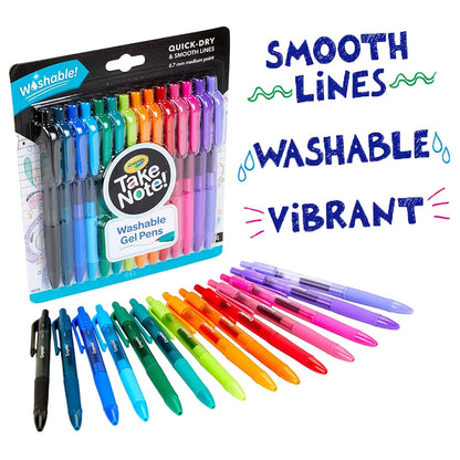 Crayola Take Note! Washable Gel Pens – 14 Pcs