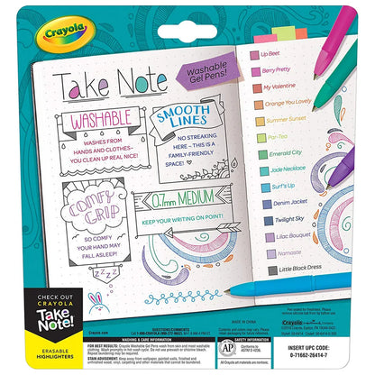 Crayola Take Note! Washable Gel Pens – 14 Pcs