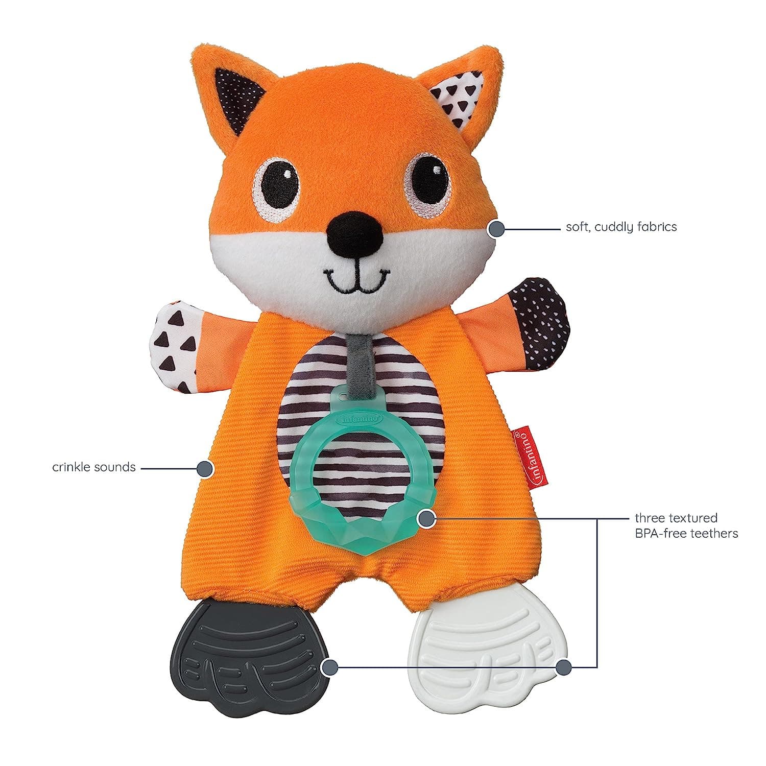 Infantino Cuddly Teether - Fox.
