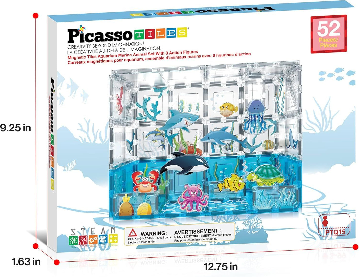 Picasso Magnetic Tiles Aquarium 52Pcs