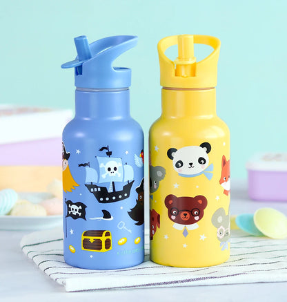 A Little Lovely Company Double Wall Insulated Water Bottle (350ml, Pirates)