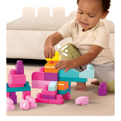 MEGA BLOKS First Builders Big Building Bag Pink – 80 Pieces