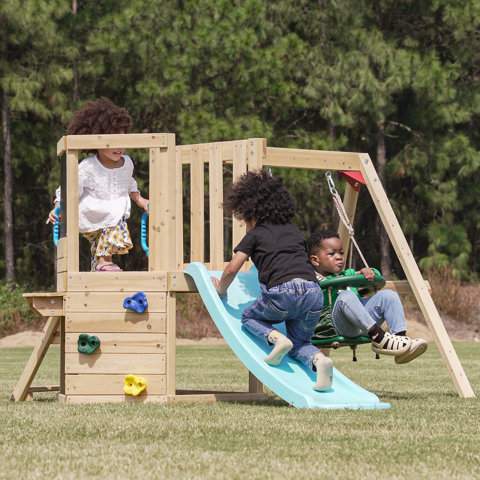 Dynamic Sports Arabian Fox Wooden Swing Set
