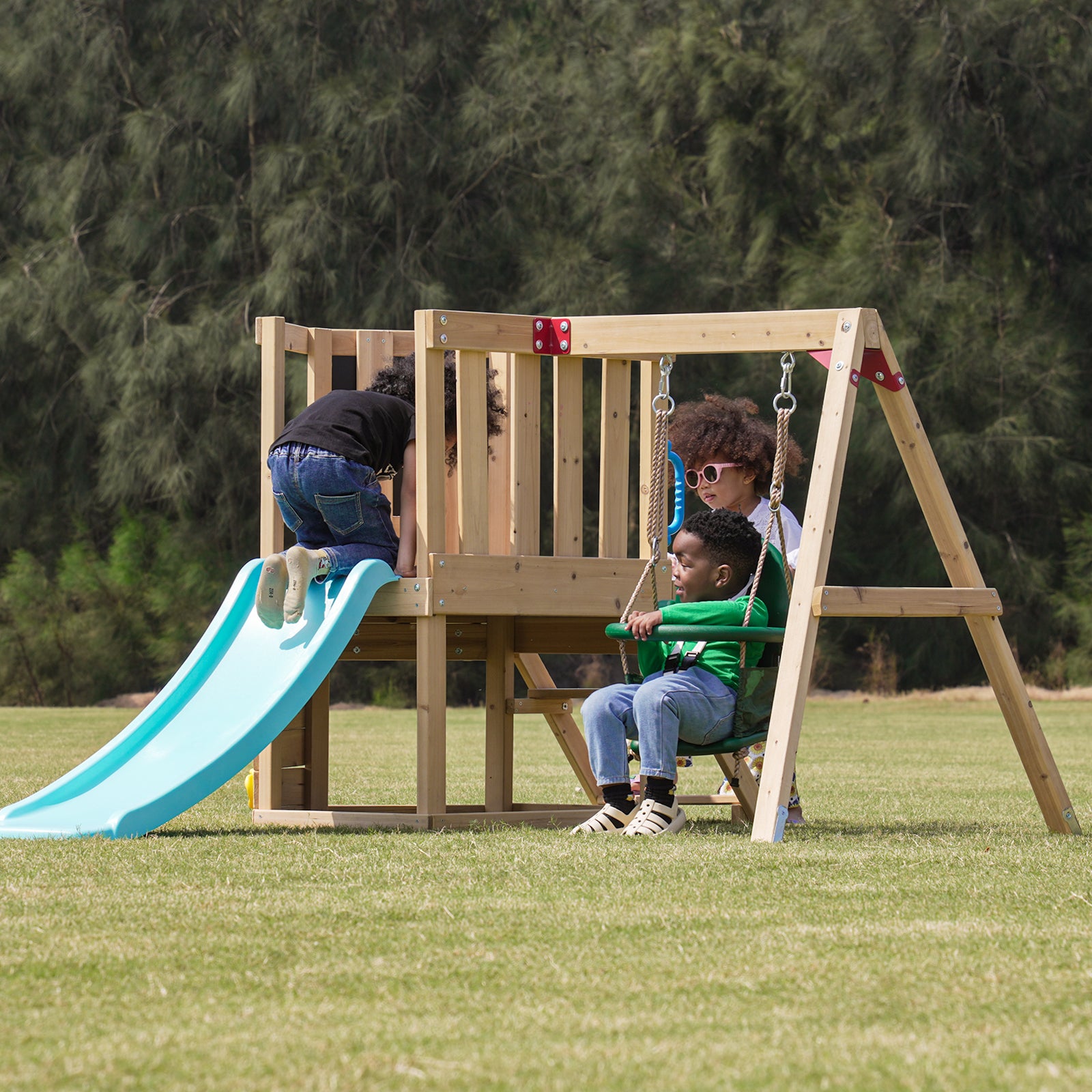 Dynamic Sports Arabian Fox Wooden Swing Set