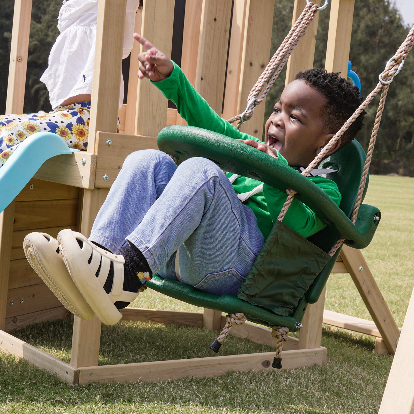 Dynamic Sports Arabian Fox Wooden Swing Set