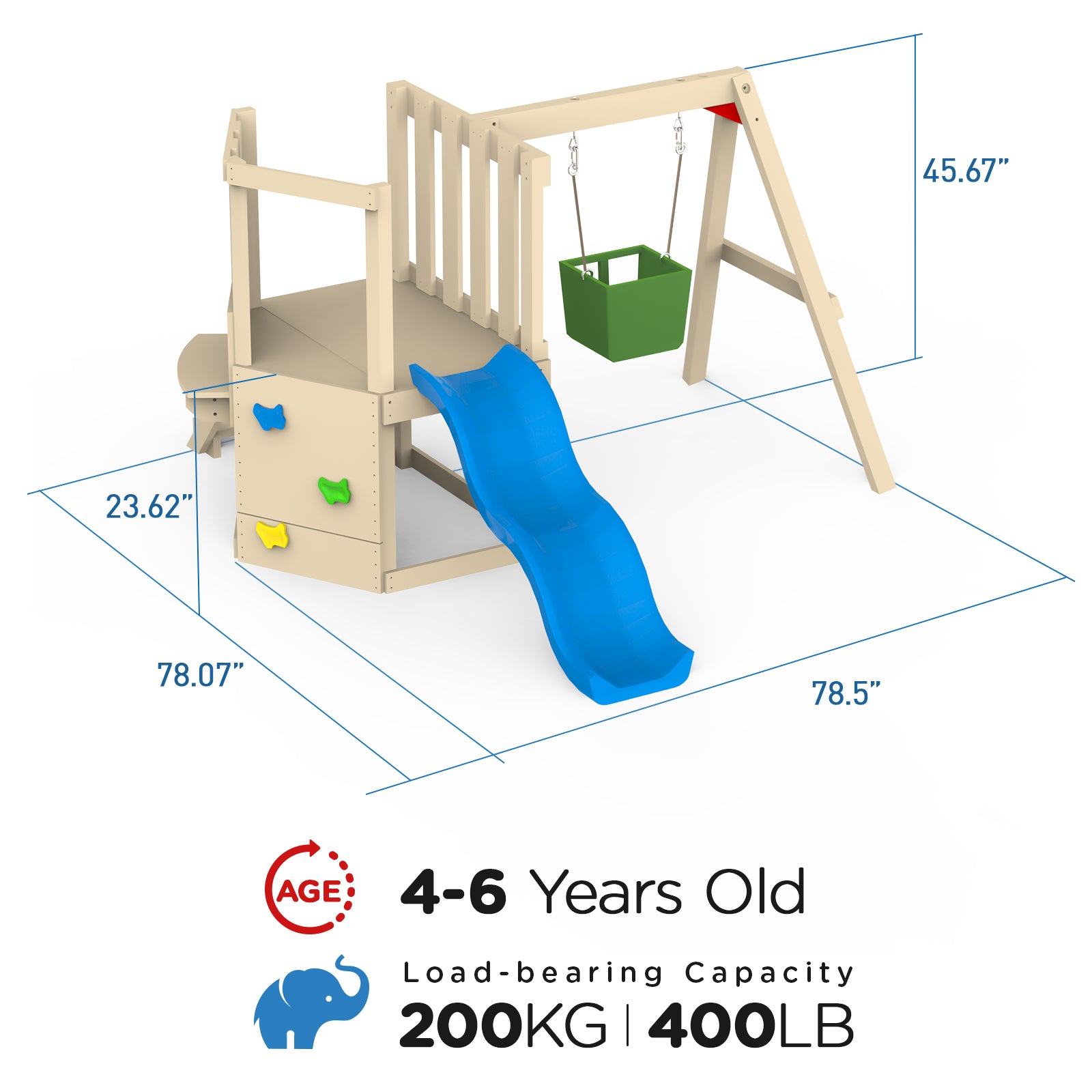 Dynamic Sports Arabian Fox Wooden Swing Set